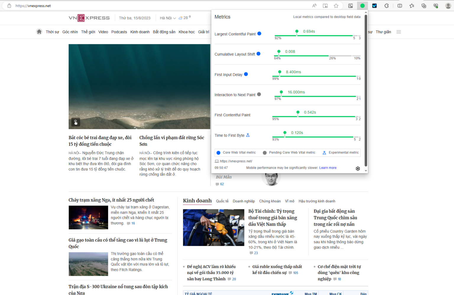 Web vitals metric life adventurer